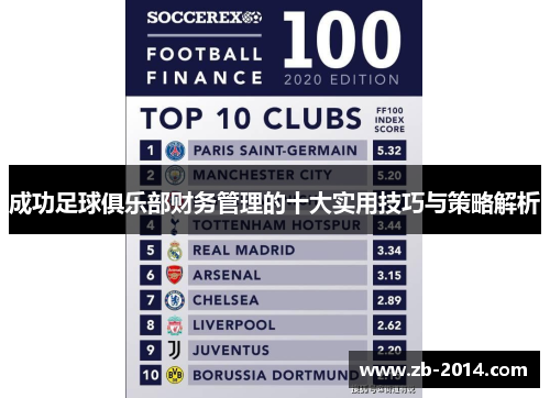 成功足球俱乐部财务管理的十大实用技巧与策略解析